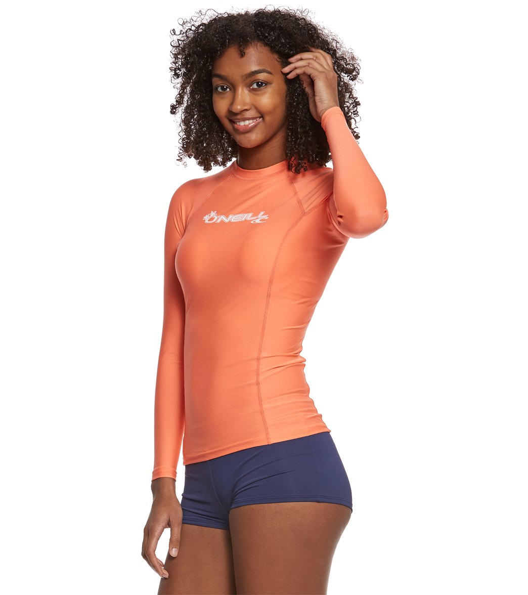 O'Neill Women's Basic Skins Long Sleeve Crew Rashguard
