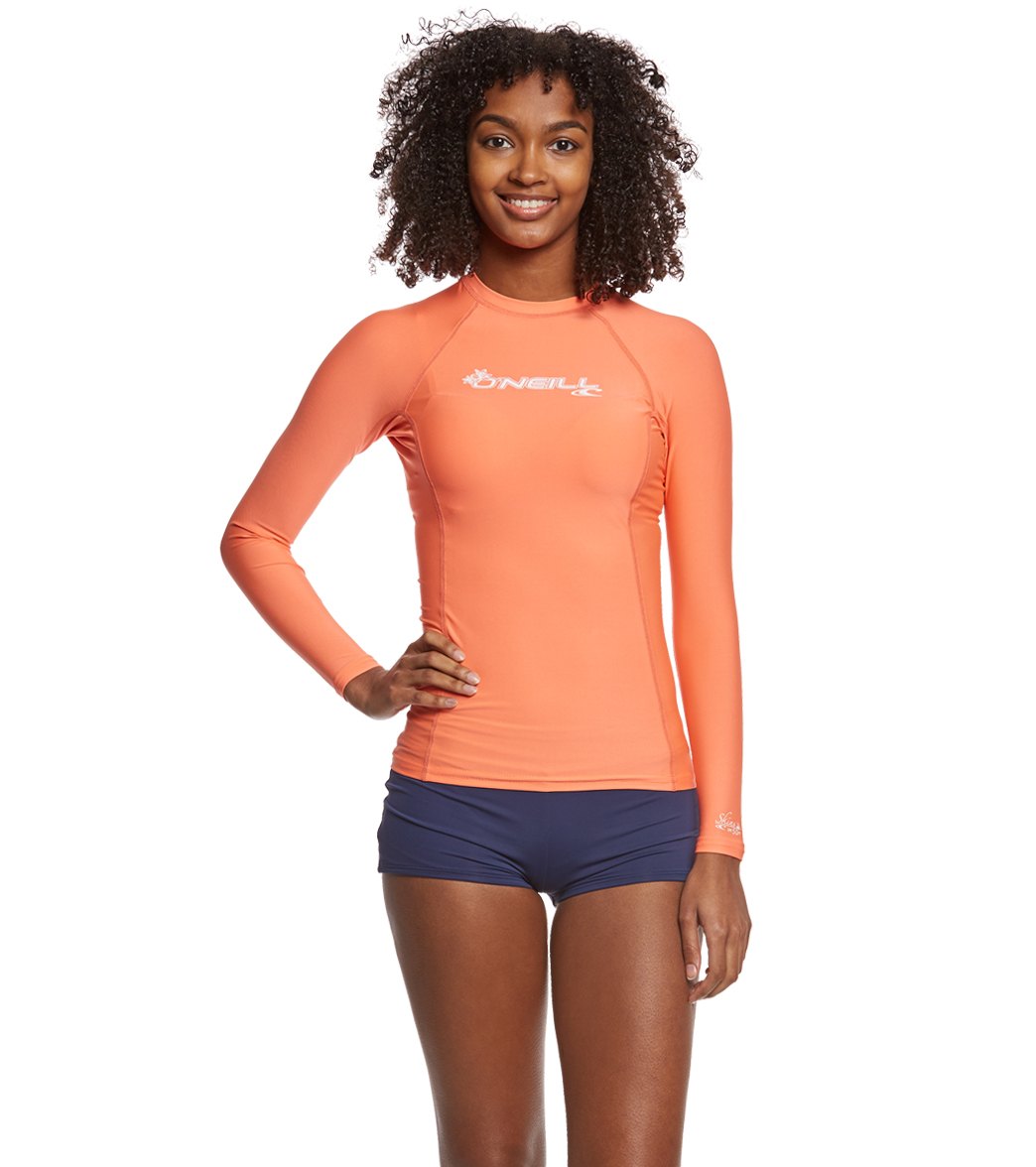 O'Neill Women's Basic Skins Long Sleeve Crew Rashguard