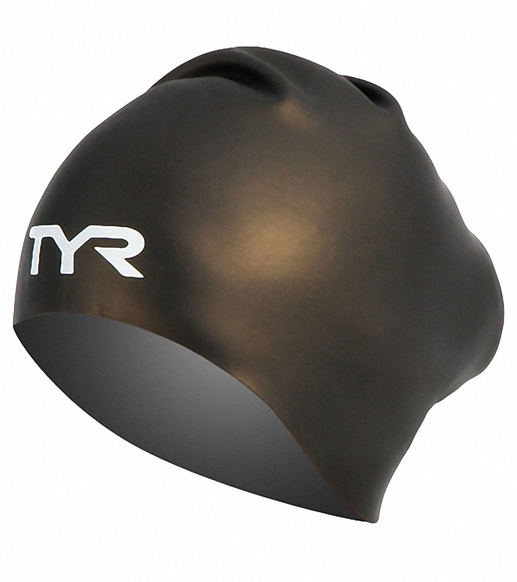 TYR Long Hair Wrinkle Free Silicone Swim Cap