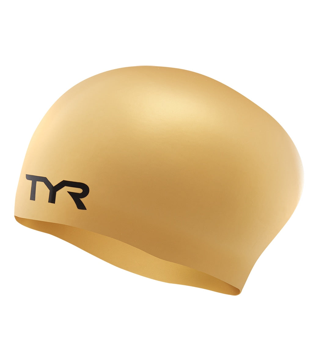 TYR Long Hair Wrinkle Free Silicone Swim Cap