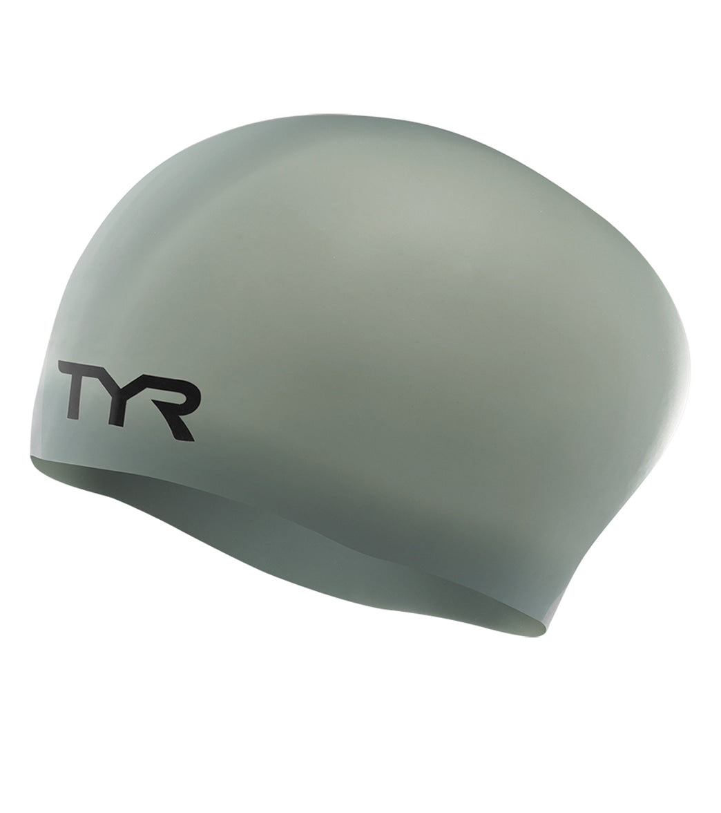 TYR Long Hair Wrinkle Free Silicone Swim Cap
