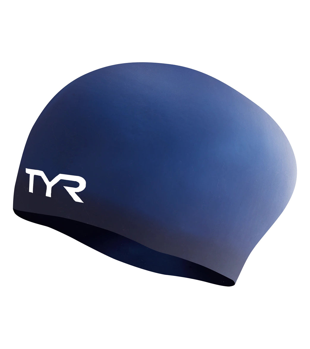 TYR Long Hair Wrinkle Free Silicone Swim Cap