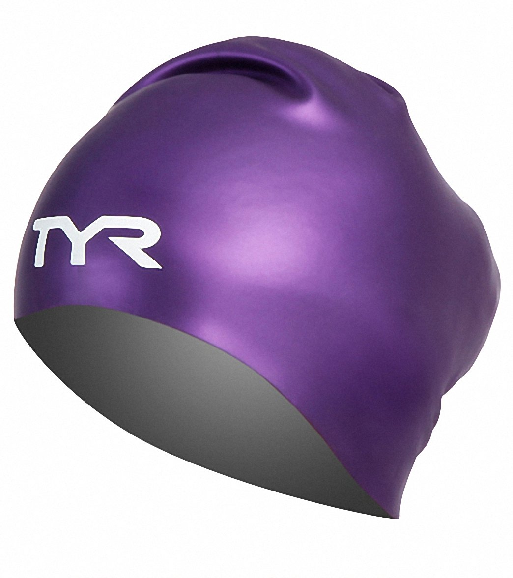 TYR Long Hair Wrinkle Free Silicone Swim Cap