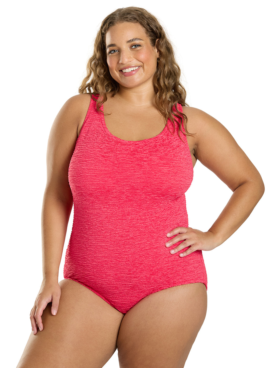 Women's Krinkle By Penbrooke Plus Size Chlorine Resistant One Piece Cross Back Swimsuit