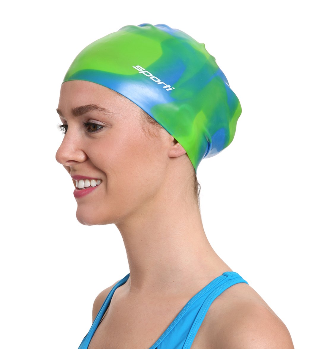Sporti Long Hair Silicone Swim Cap