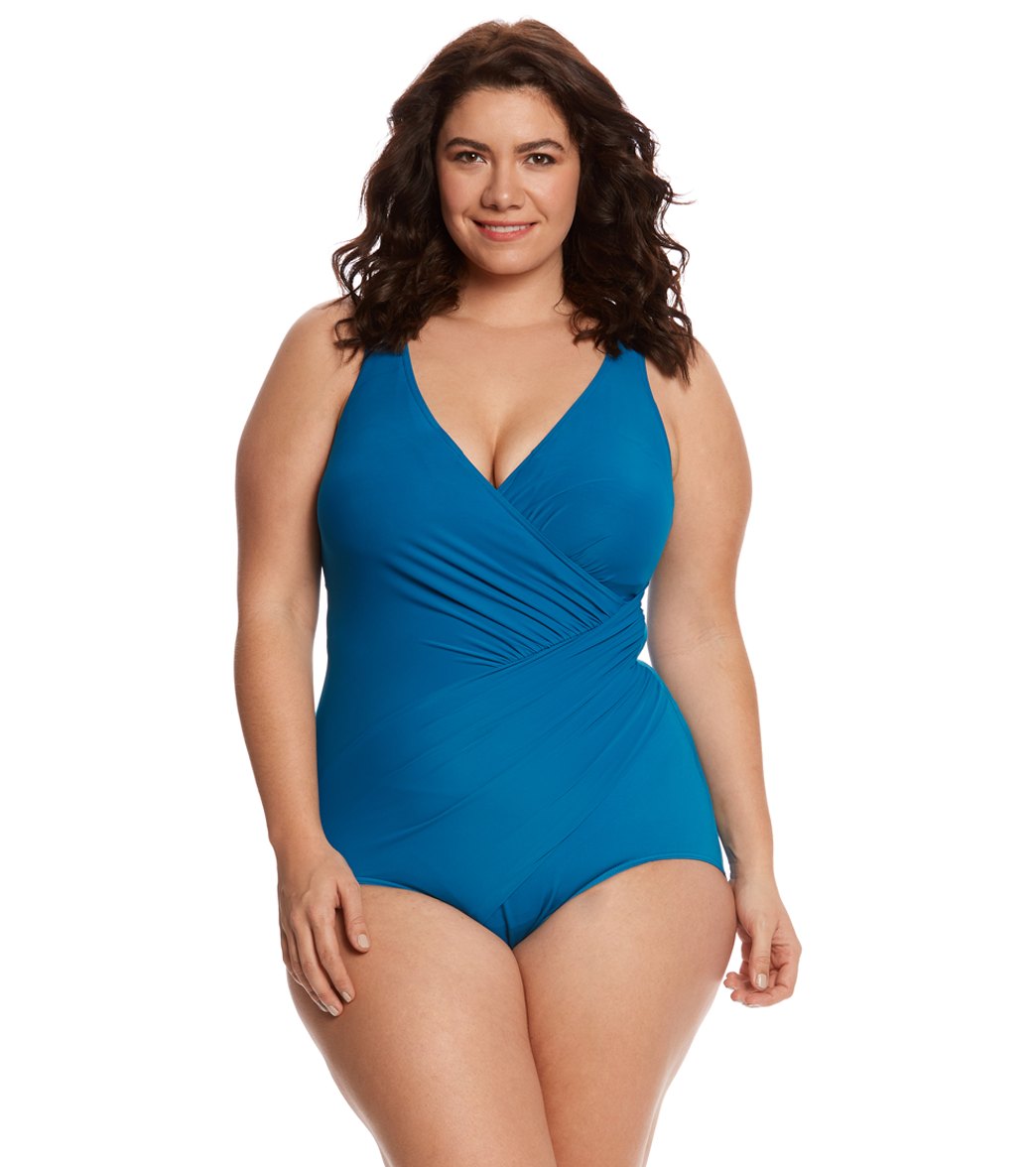 Miraclesuit Plus Size Solids Oceanus One Piece Swimsuit