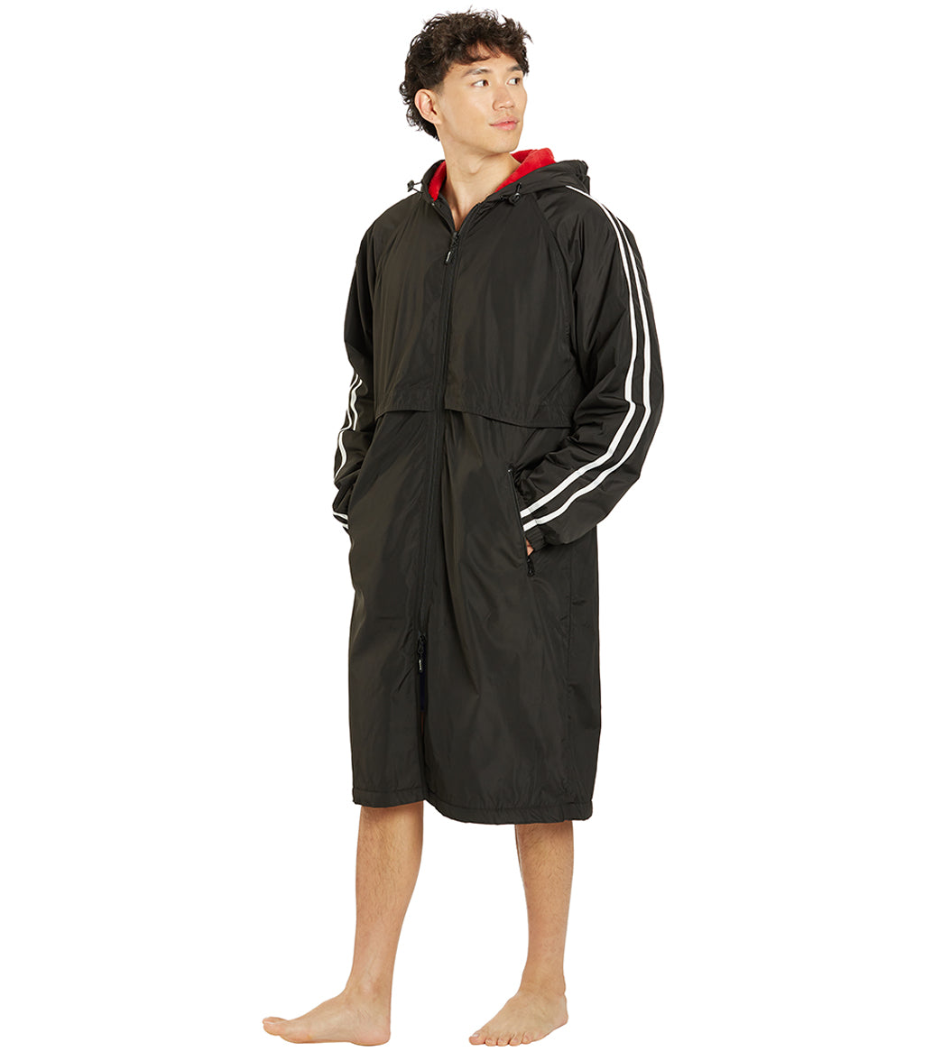 Sporti Striped Comfort Fleece-Lined Swim Parka