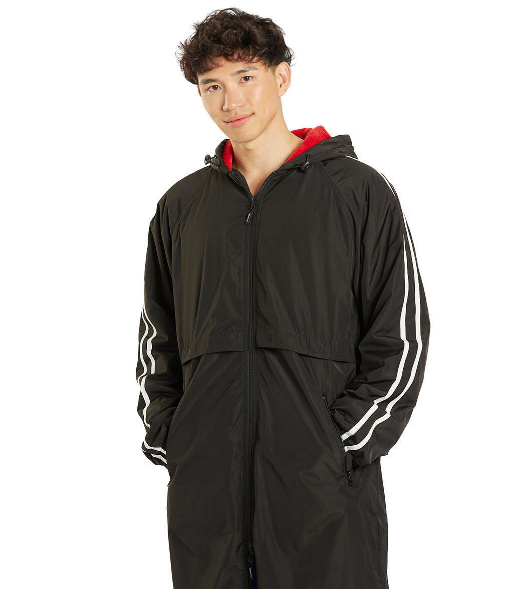 Sporti Striped Comfort Fleece-Lined Swim Parka