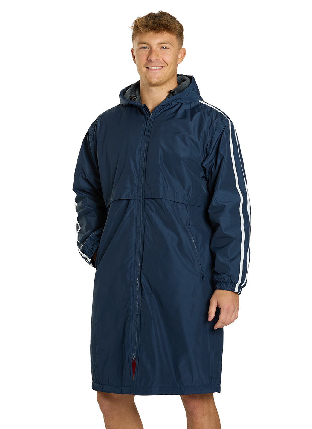 Sporti Striped Comfort Fleece-Lined Swim Parka