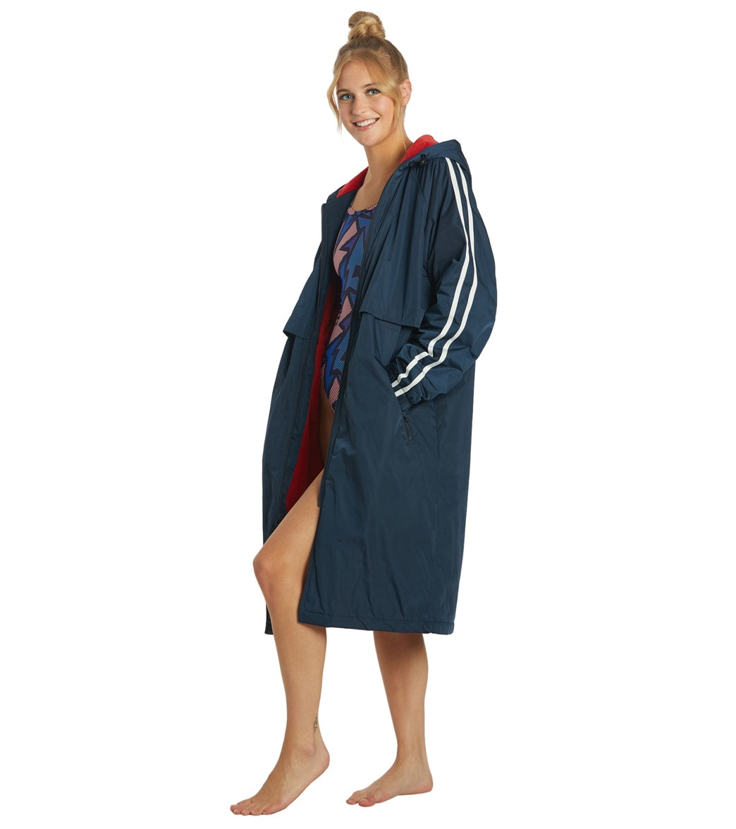 Sporti Striped Comfort Fleece-Lined Swim Parka