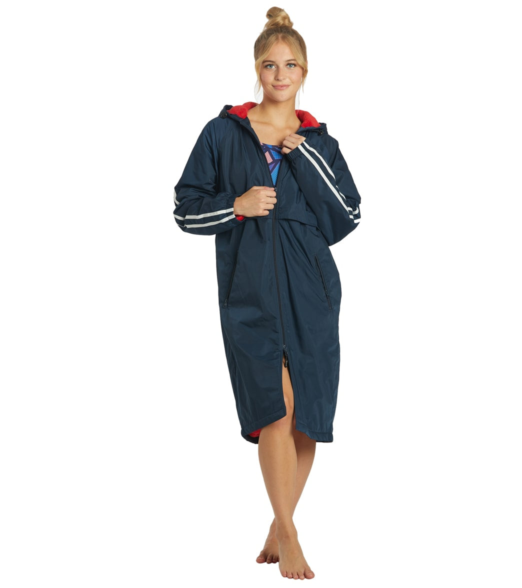 Sporti Striped Comfort Fleece-Lined Swim Parka