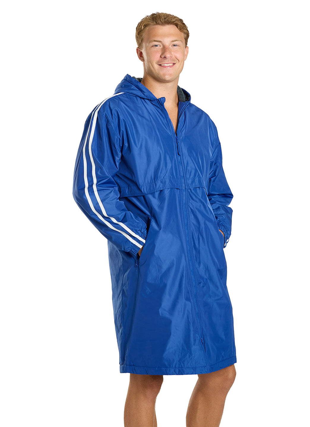 Sporti Striped Comfort Fleece-Lined Swim Parka