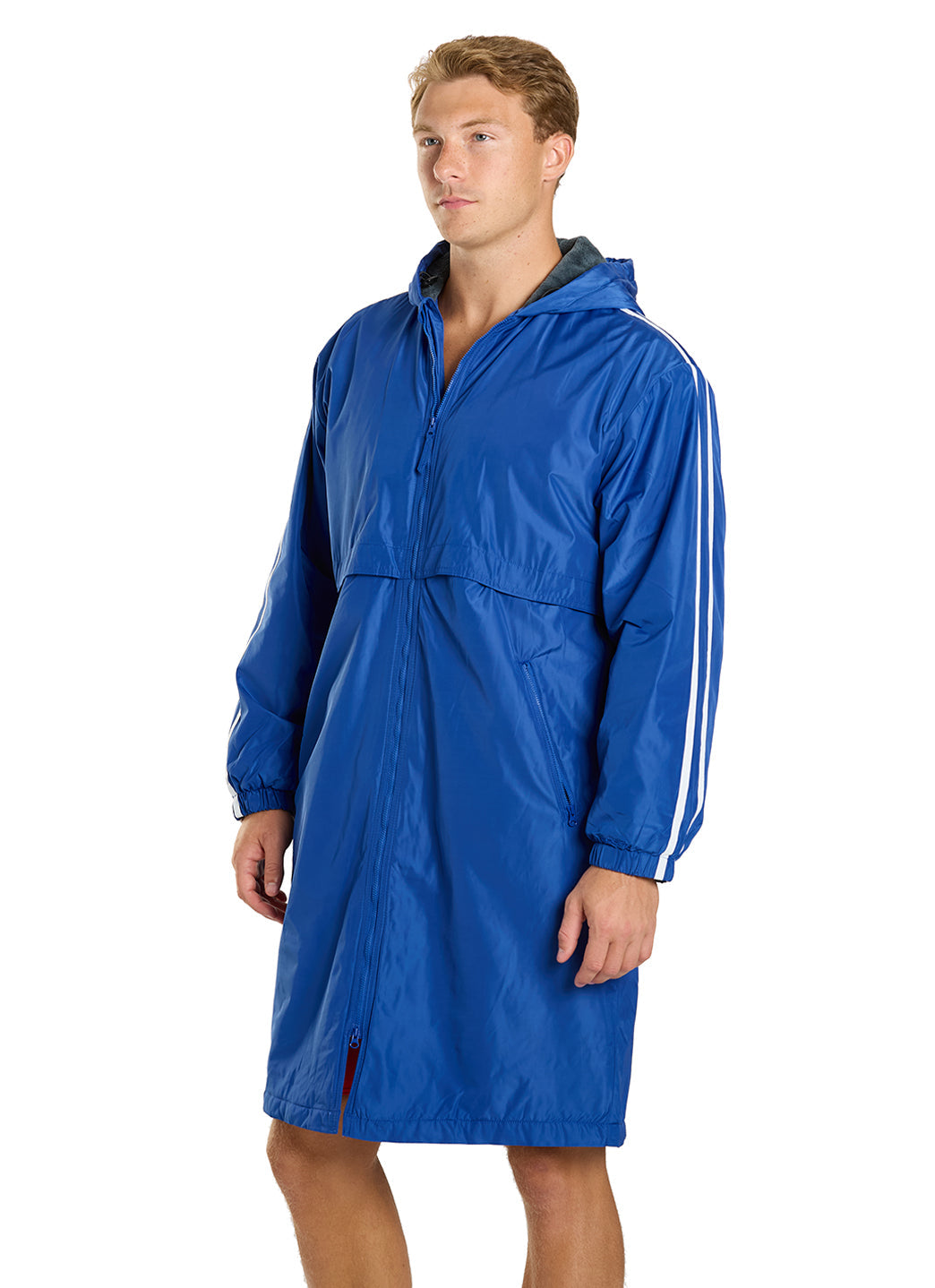 Sporti Striped Comfort Fleece-Lined Swim Parka