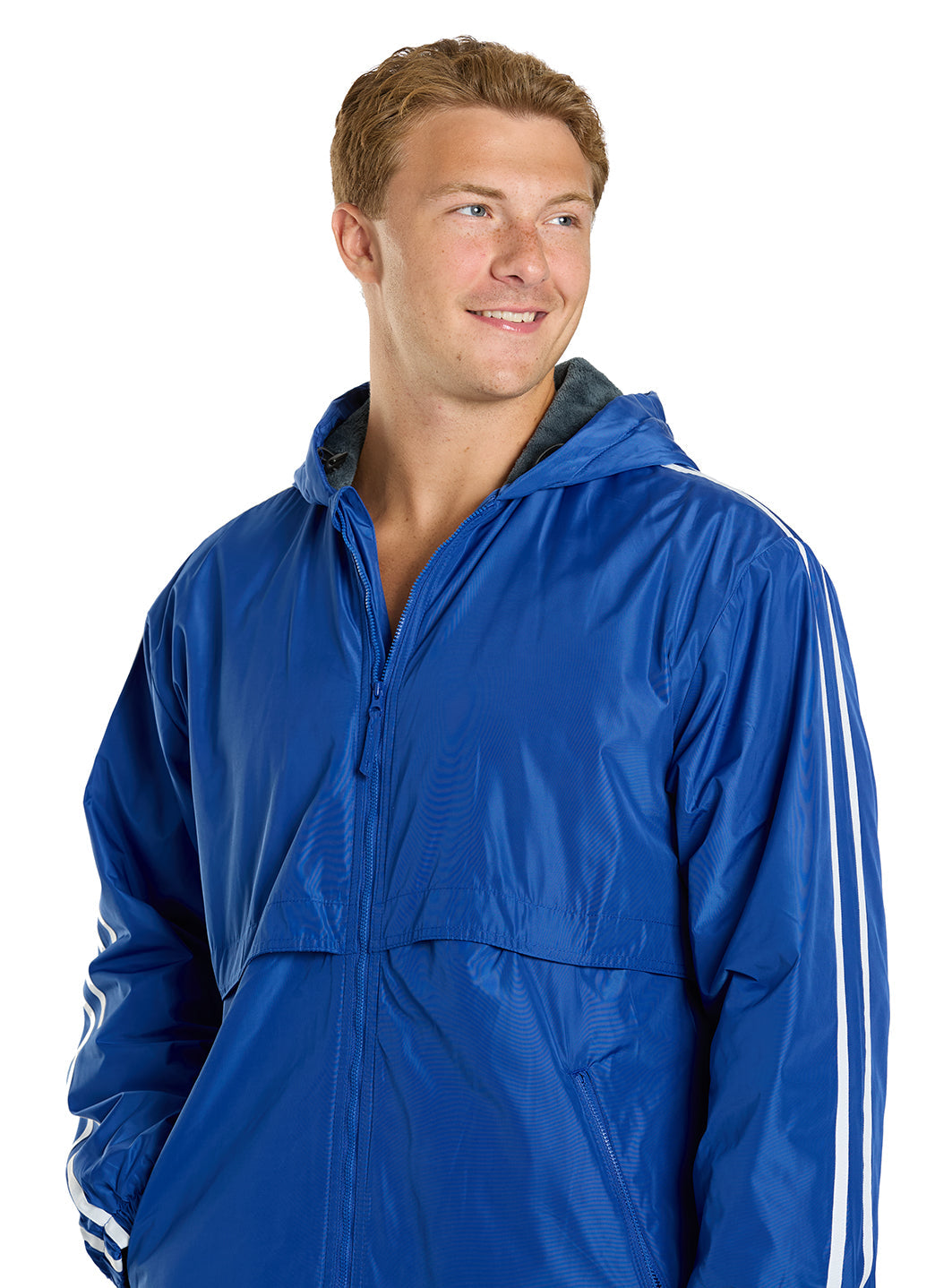 Sporti Striped Comfort Fleece-Lined Swim Parka