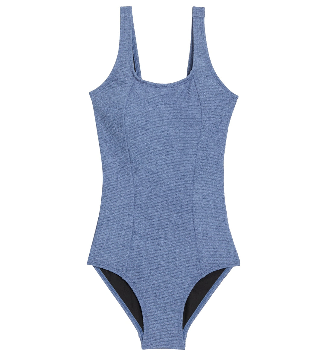 Sporti Textured Chlorine Resistant Scoop Back One Piece Slimsuit