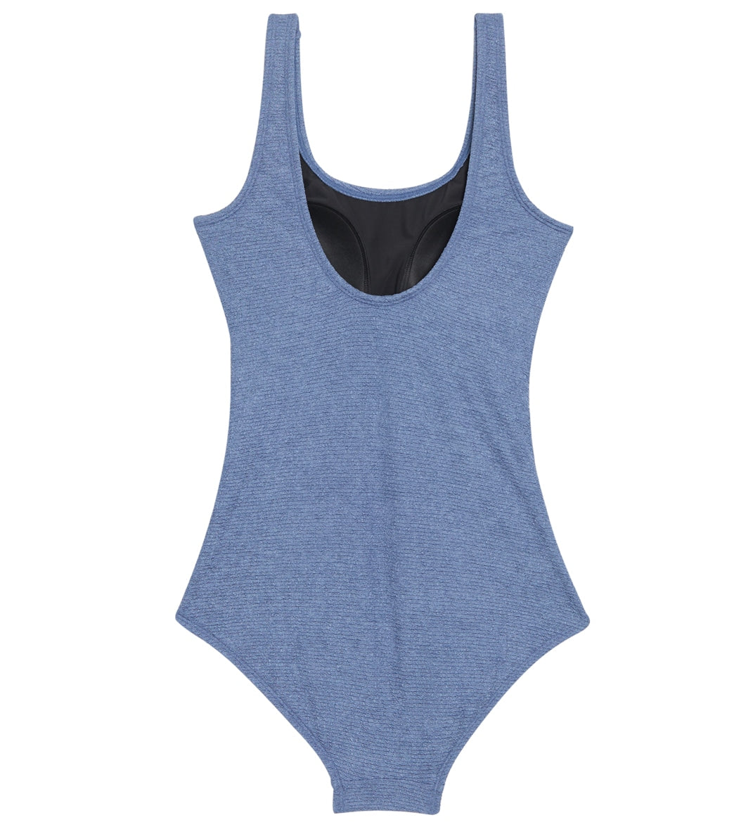 Sporti Textured Chlorine Resistant Scoop Back One Piece Slimsuit