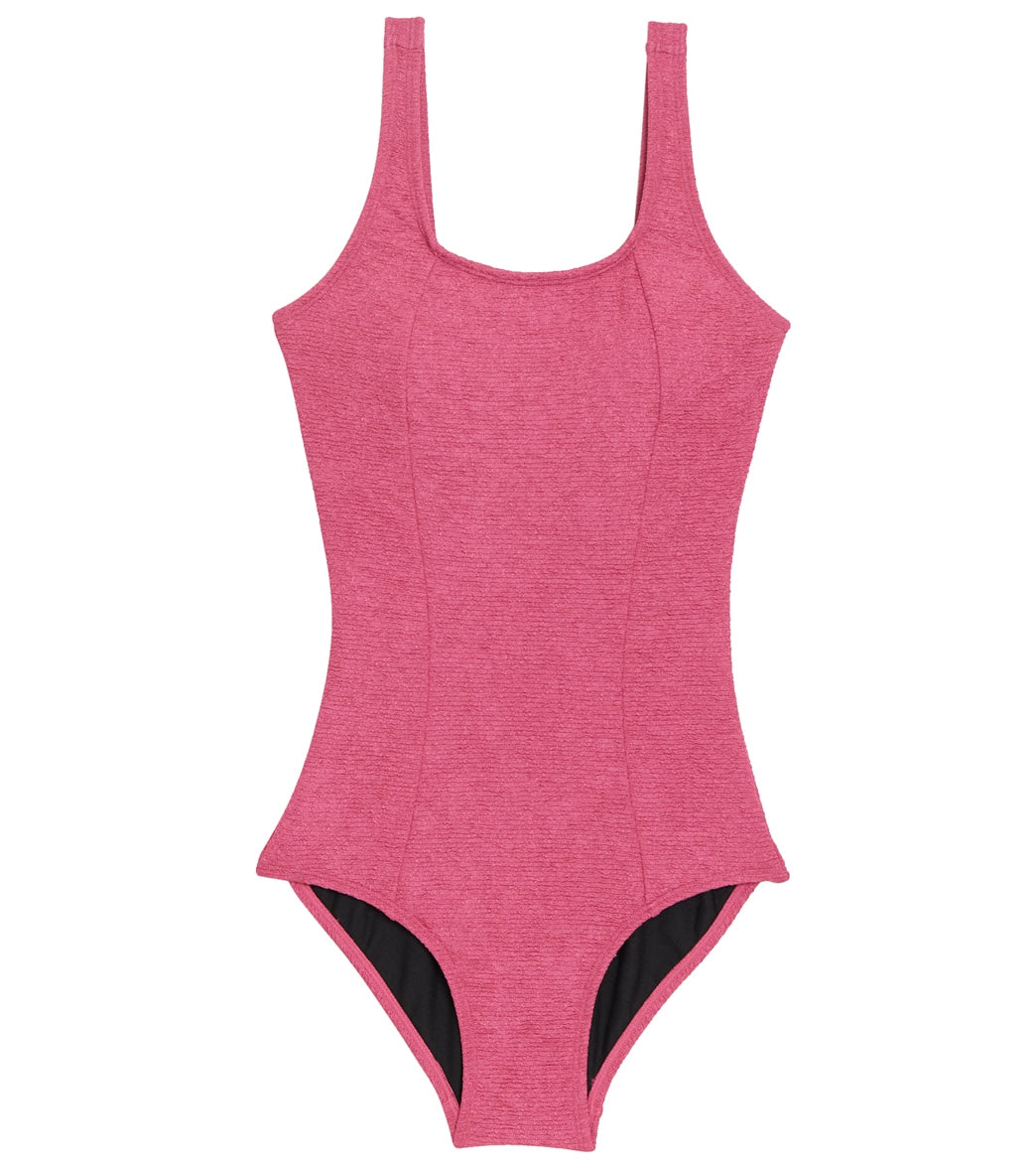 Sporti Textured Chlorine Resistant Scoop Back One Piece Slimsuit