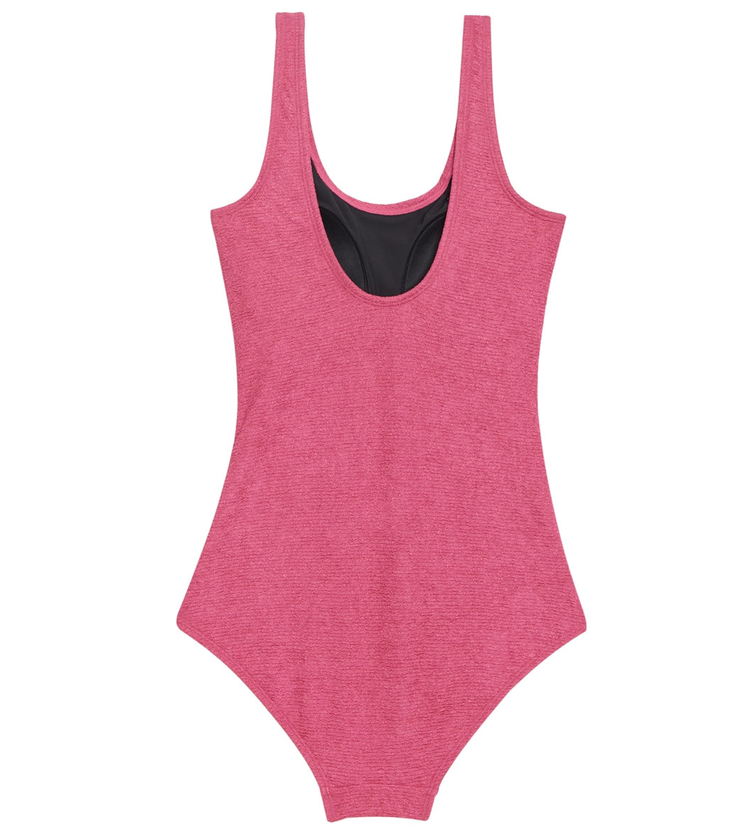 Sporti Textured Chlorine Resistant Scoop Back One Piece Slimsuit