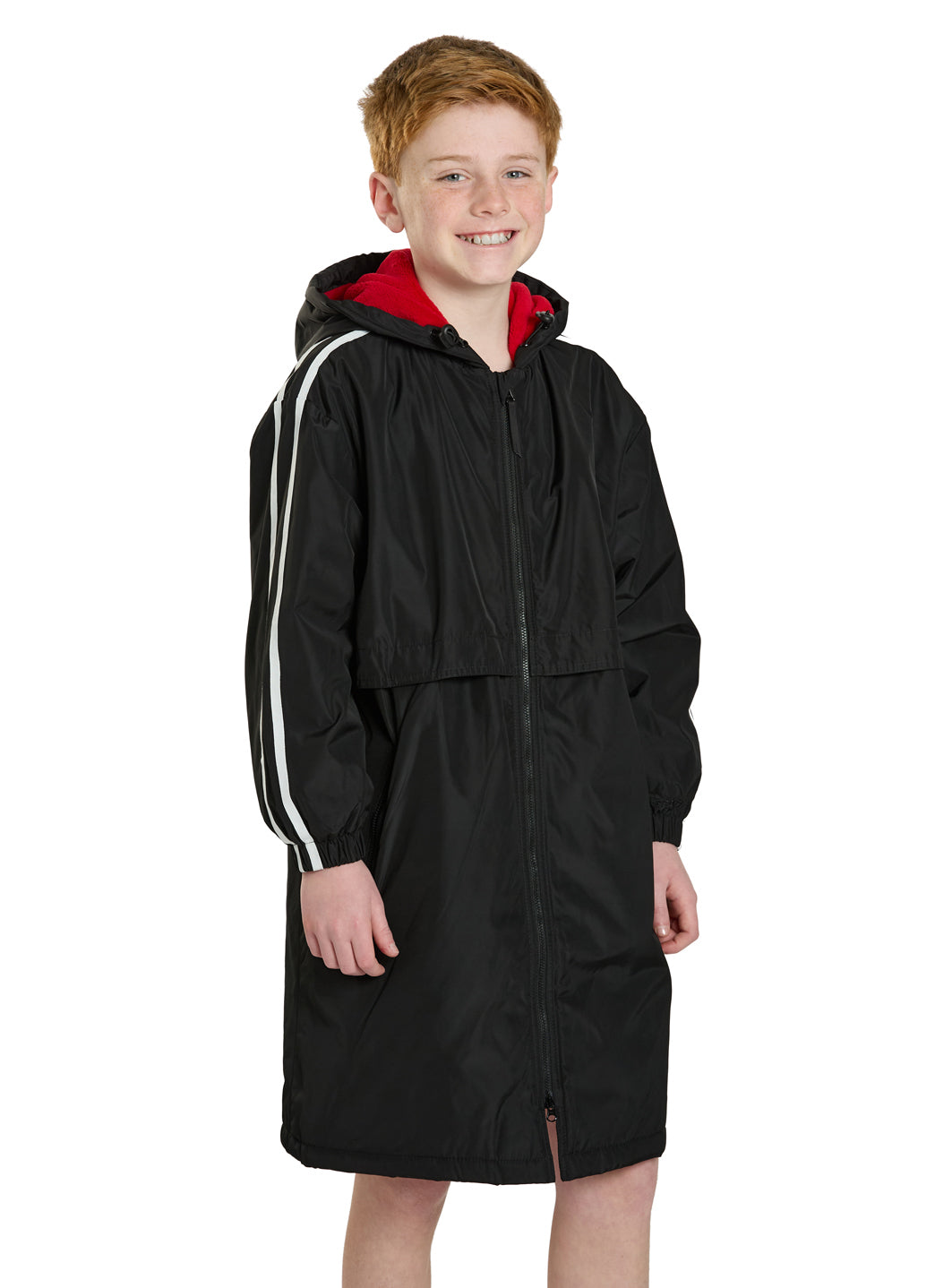 Sporti Striped Comfort Fleece-Lined Swim Parka Youth