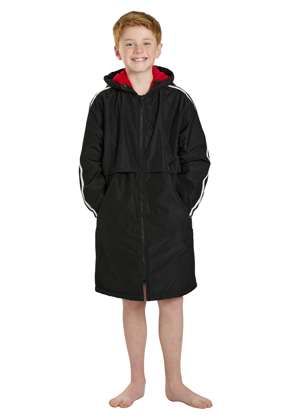 Sporti Striped Comfort Fleece-Lined Swim Parka Youth