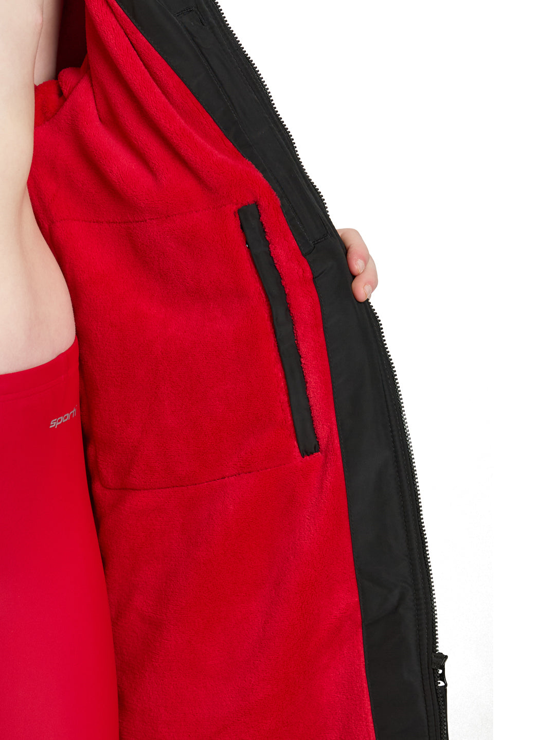 Sporti Striped Comfort Fleece-Lined Swim Parka Youth