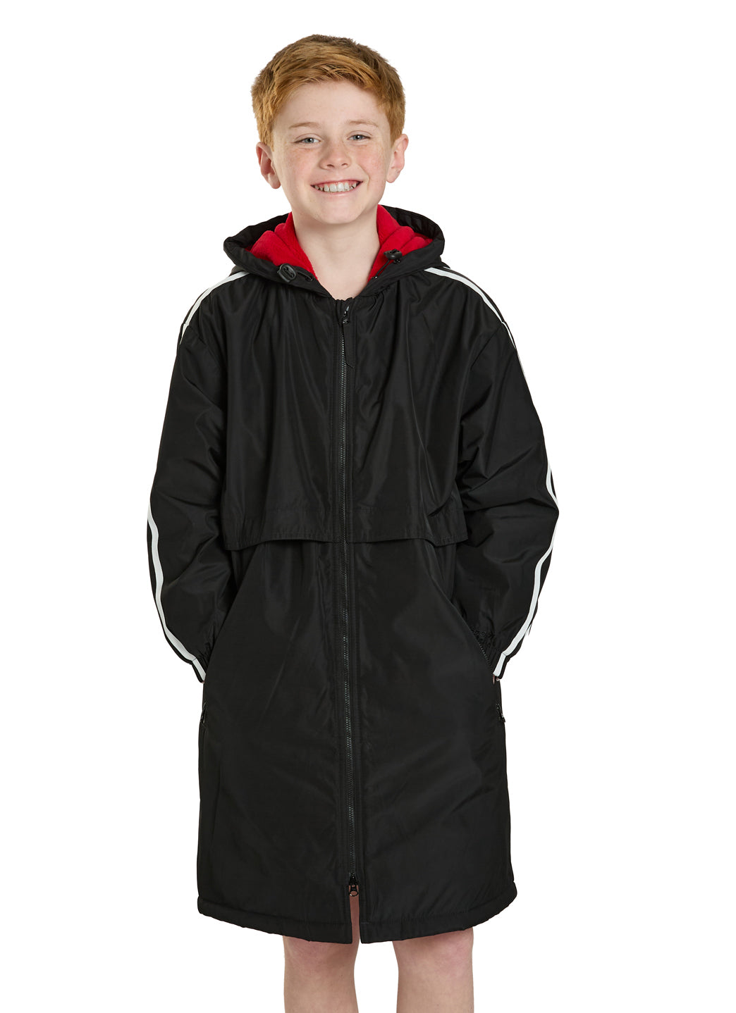 Sporti Striped Comfort Fleece-Lined Swim Parka Youth