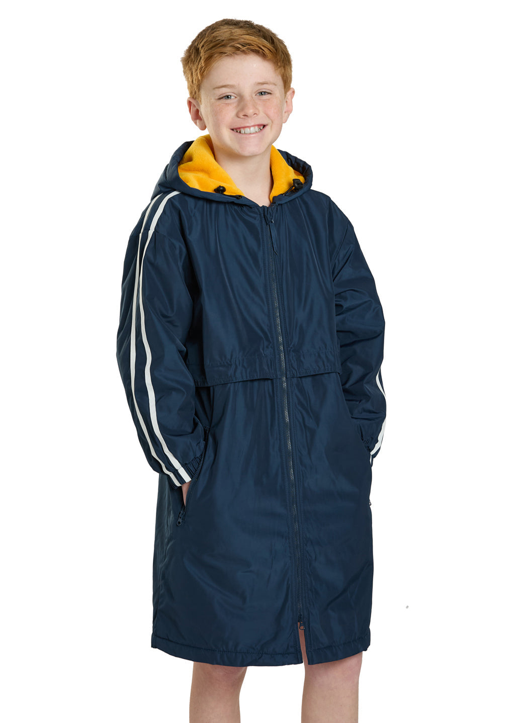Sporti Striped Comfort Fleece-Lined Swim Parka Youth