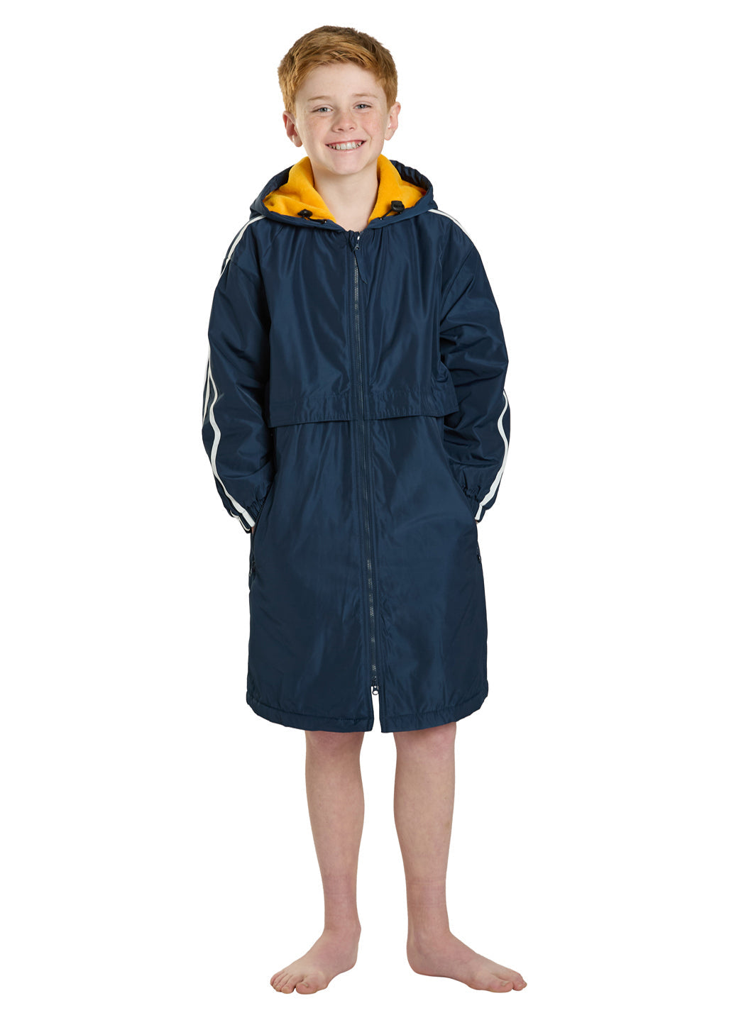Sporti Striped Comfort Fleece-Lined Swim Parka Youth