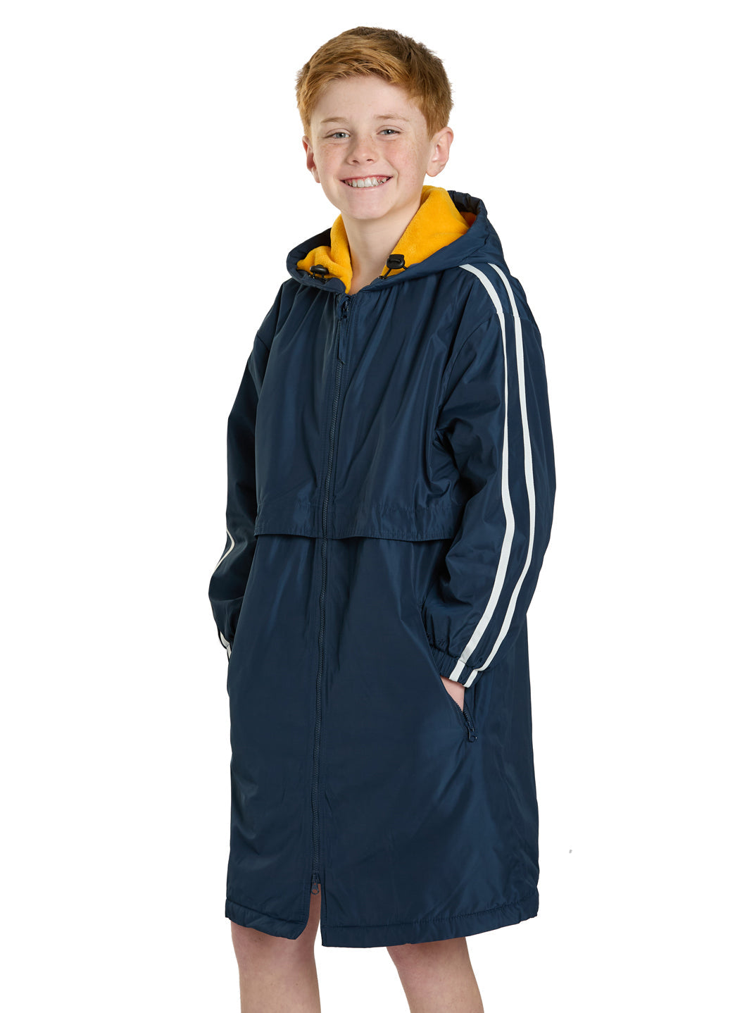 Sporti Striped Comfort Fleece-Lined Swim Parka Youth