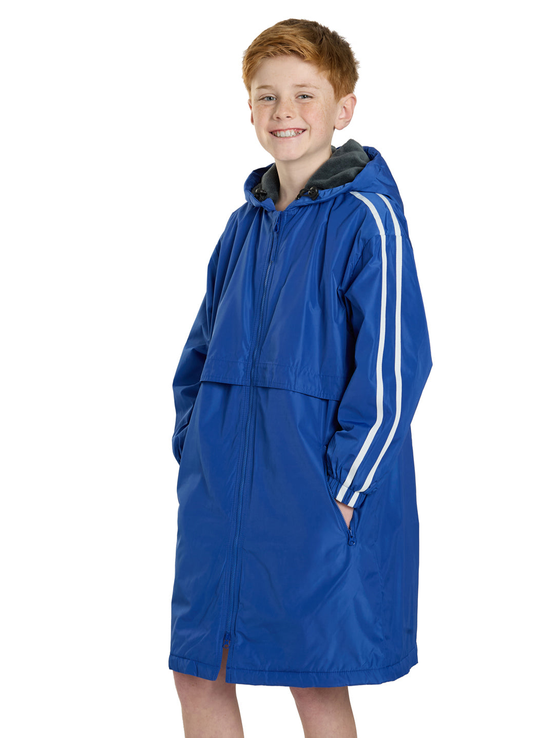 Sporti Striped Comfort Fleece-Lined Swim Parka Youth