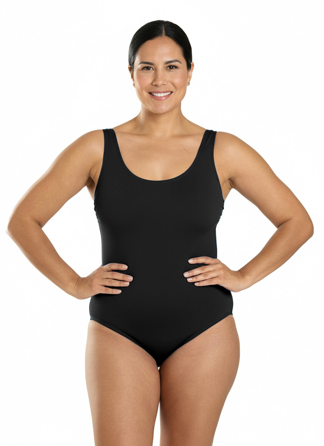 Dolfin Women's Aquashape Solid Moderate Scoop Back One Piece Swimsuit