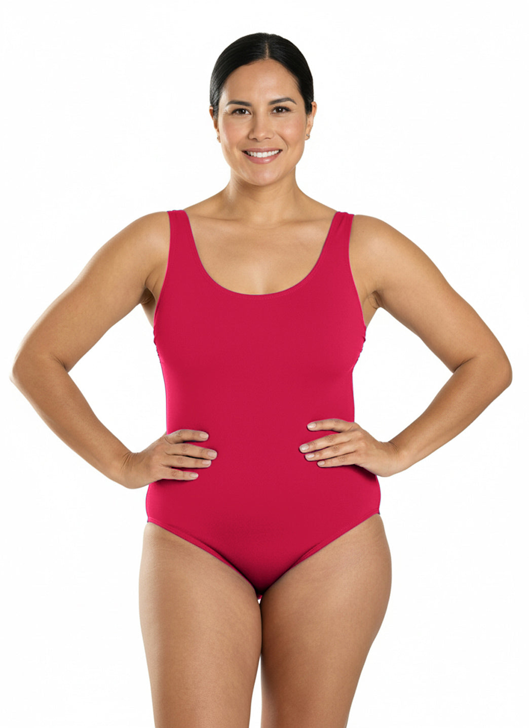 Dolfin Women's Aquashape Solid Moderate Scoop Back One Piece Swimsuit