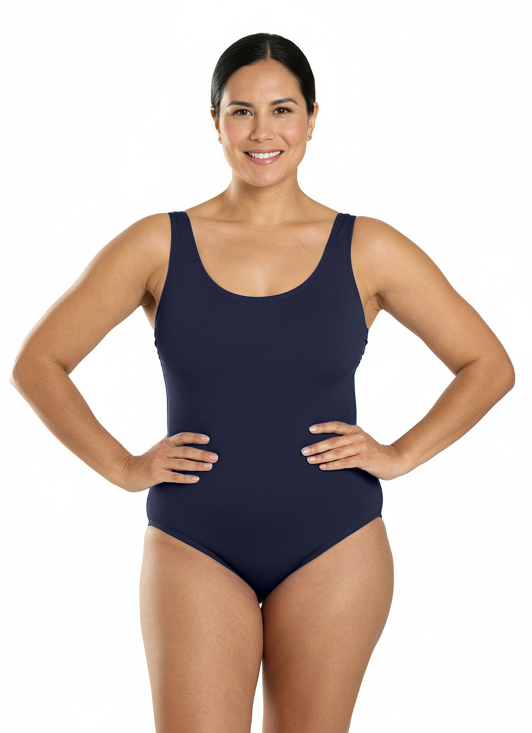 Dolfin Women's Aquashape Solid Moderate Scoop Back One Piece Swimsuit