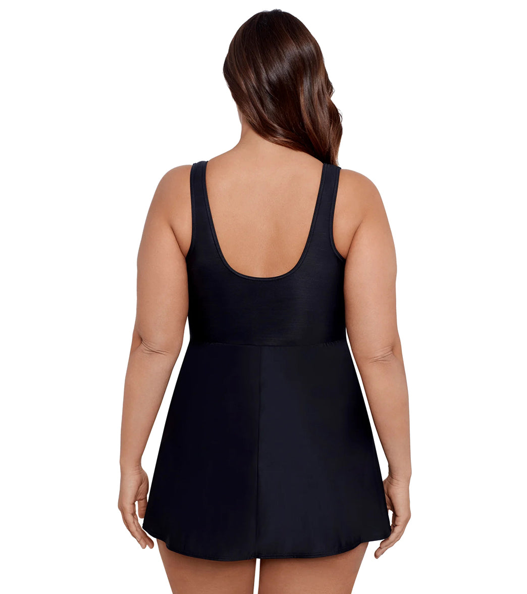 Miraclesuit Women's Plus Size Solid Must Have Marais Swim Dress