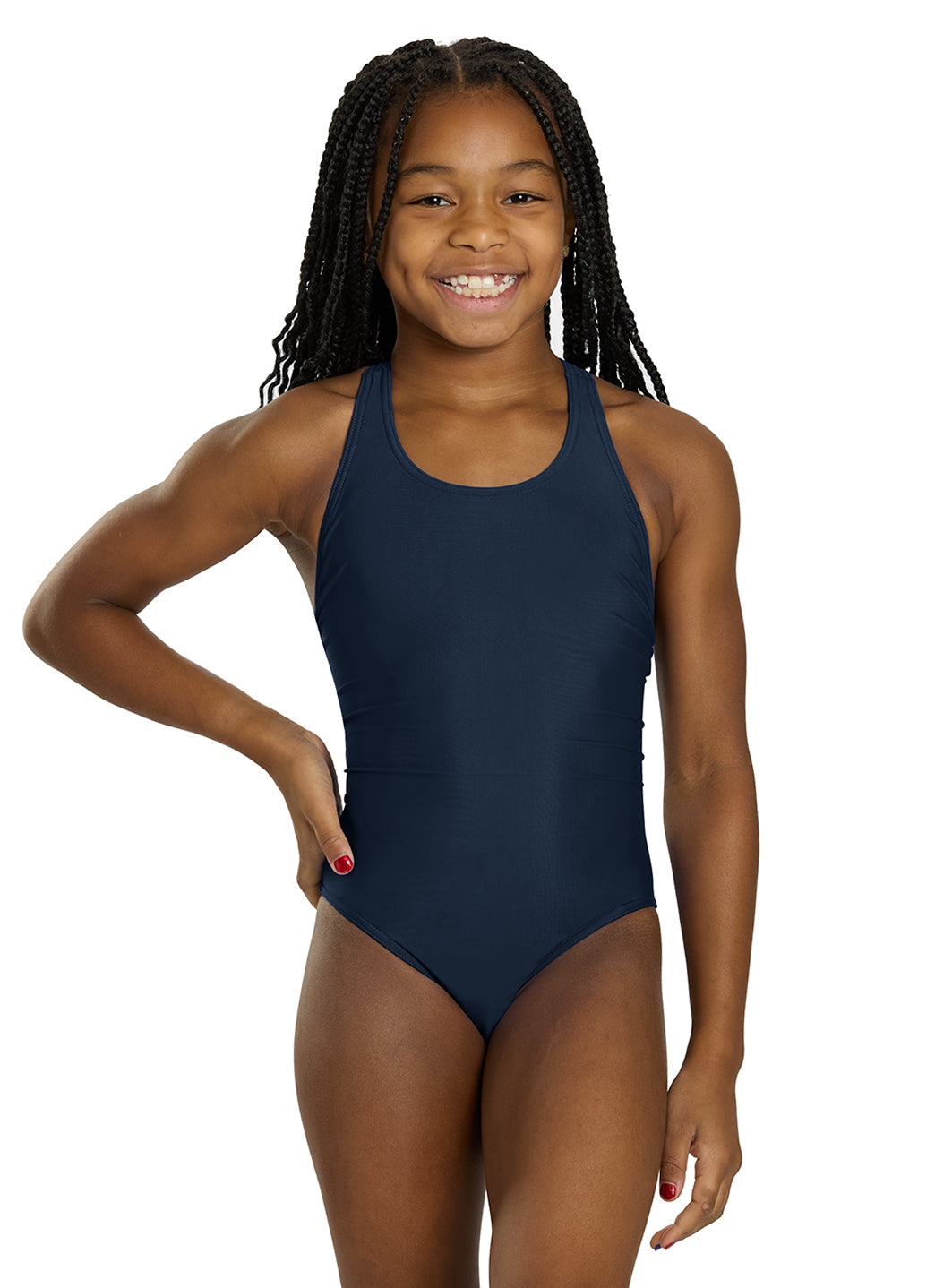 iSwim Essential Solid Wide Strap One Piece Swimsuit (22-44)