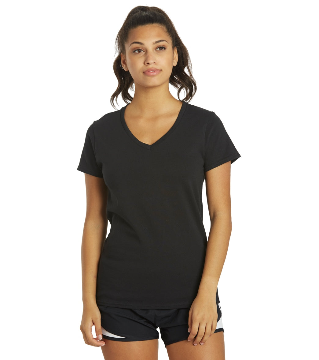 SwimOutlet Women's Cotton V-Neck T-Shirt