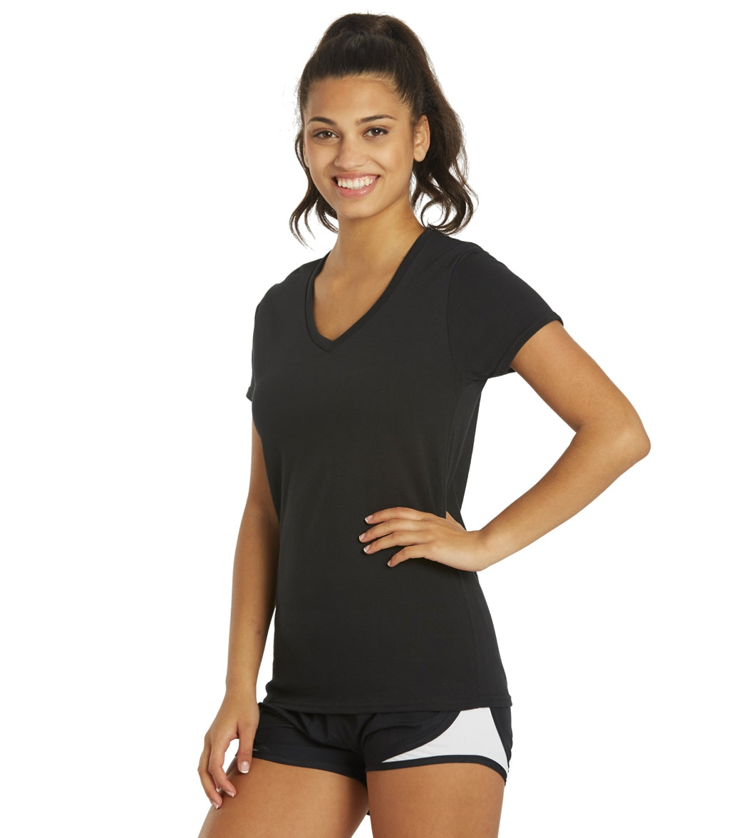 SwimOutlet Women's Cotton V-Neck T-Shirt