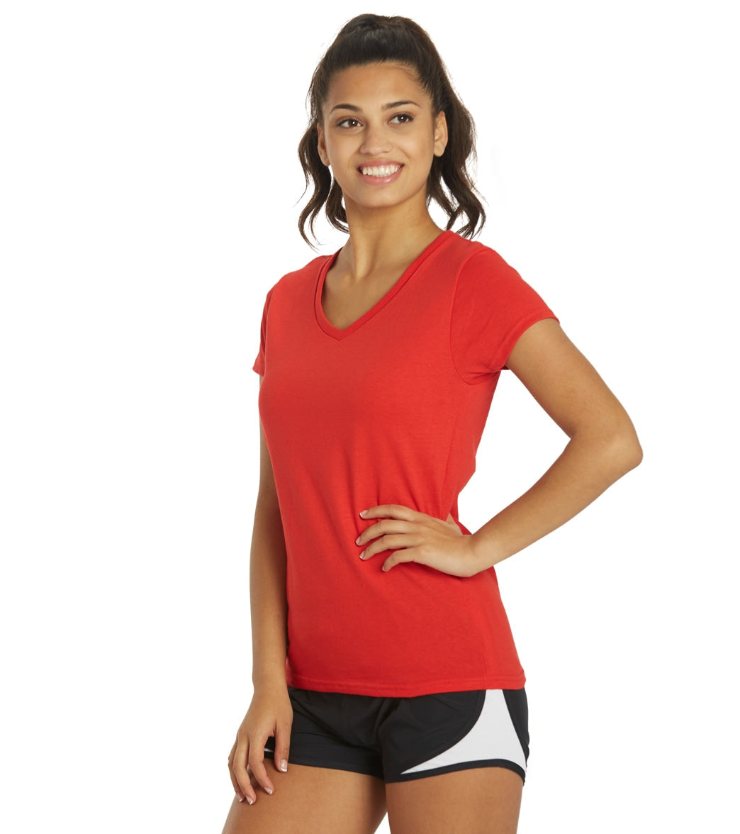 SwimOutlet Women's Cotton V-Neck T-Shirt