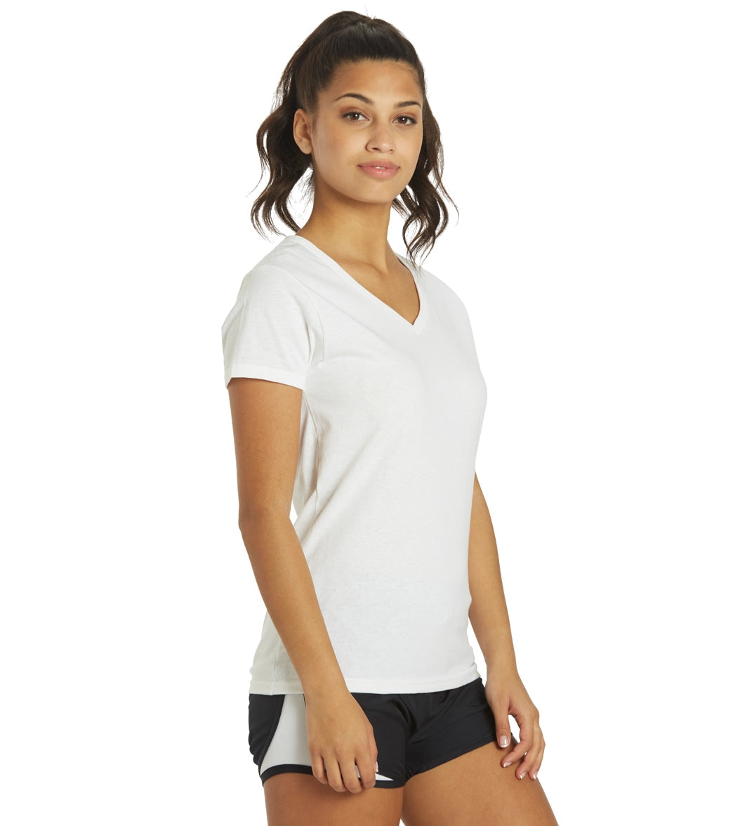 SwimOutlet Women's Cotton V-Neck T-Shirt