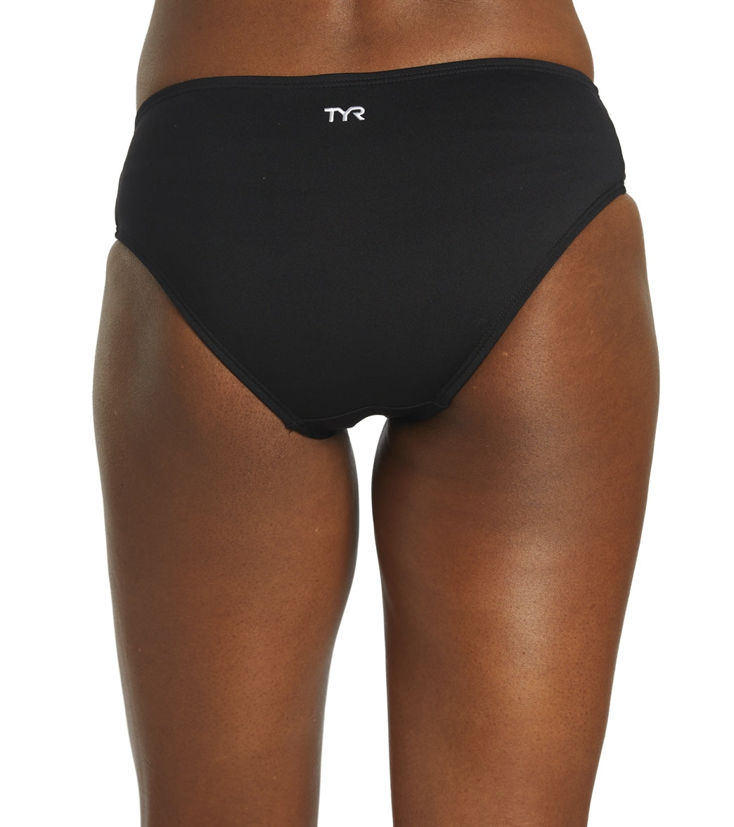 TYR Women's Solid Durafast Elite Mid Rise Bikini Bottom