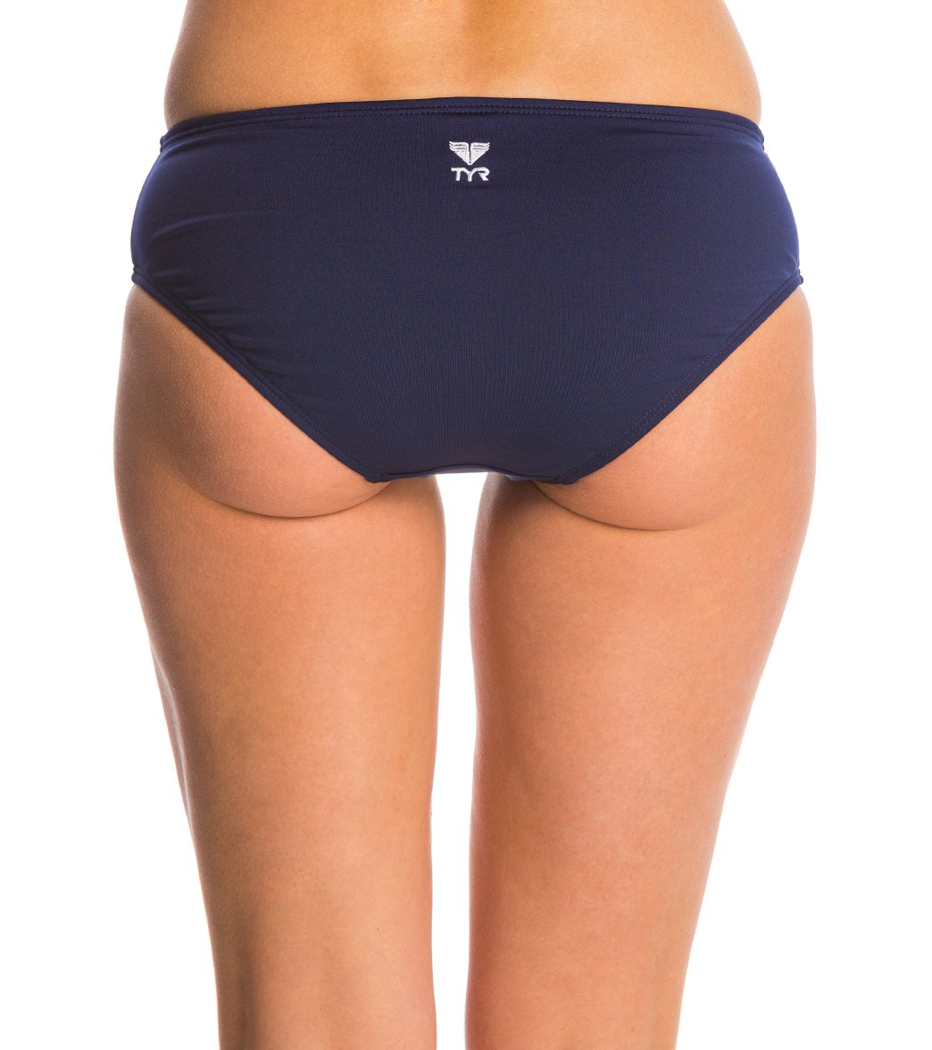 TYR Women's Solid Durafast Elite Mid Rise Bikini Bottom