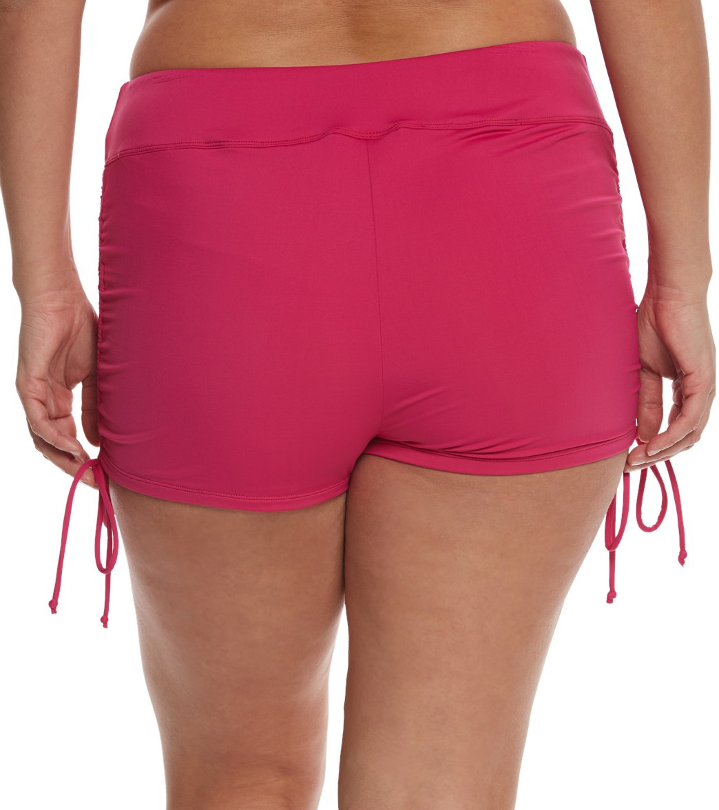 Beach House Plus Size Solid Blake Adjustable Side Tie Swim Short