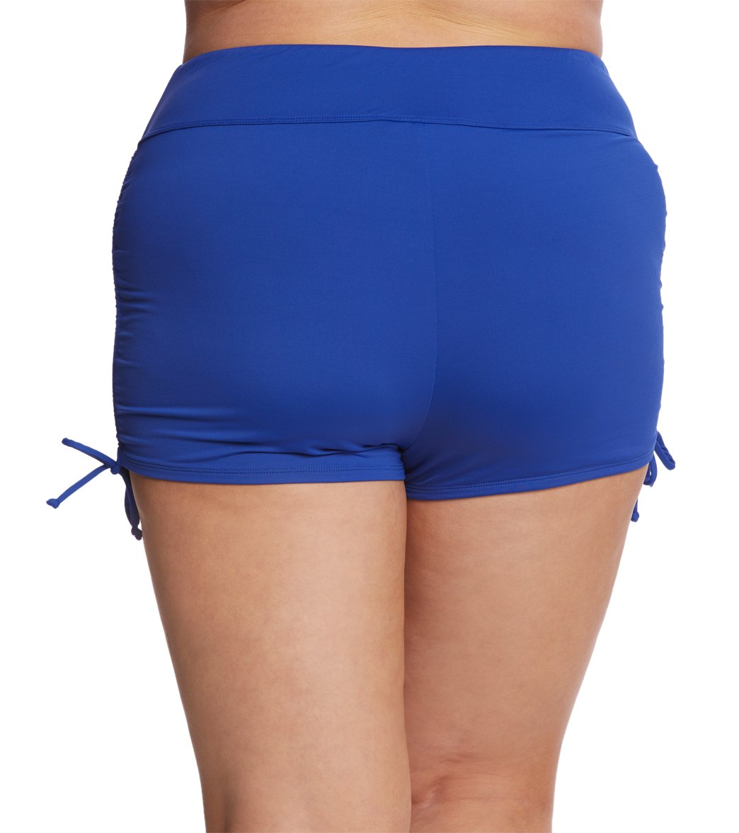Beach House Plus Size Solid Blake Adjustable Side Tie Swim Short