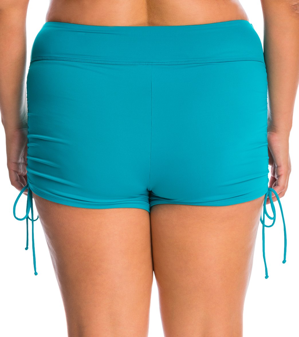 Beach House Plus Size Solid Blake Adjustable Side Tie Swim Short