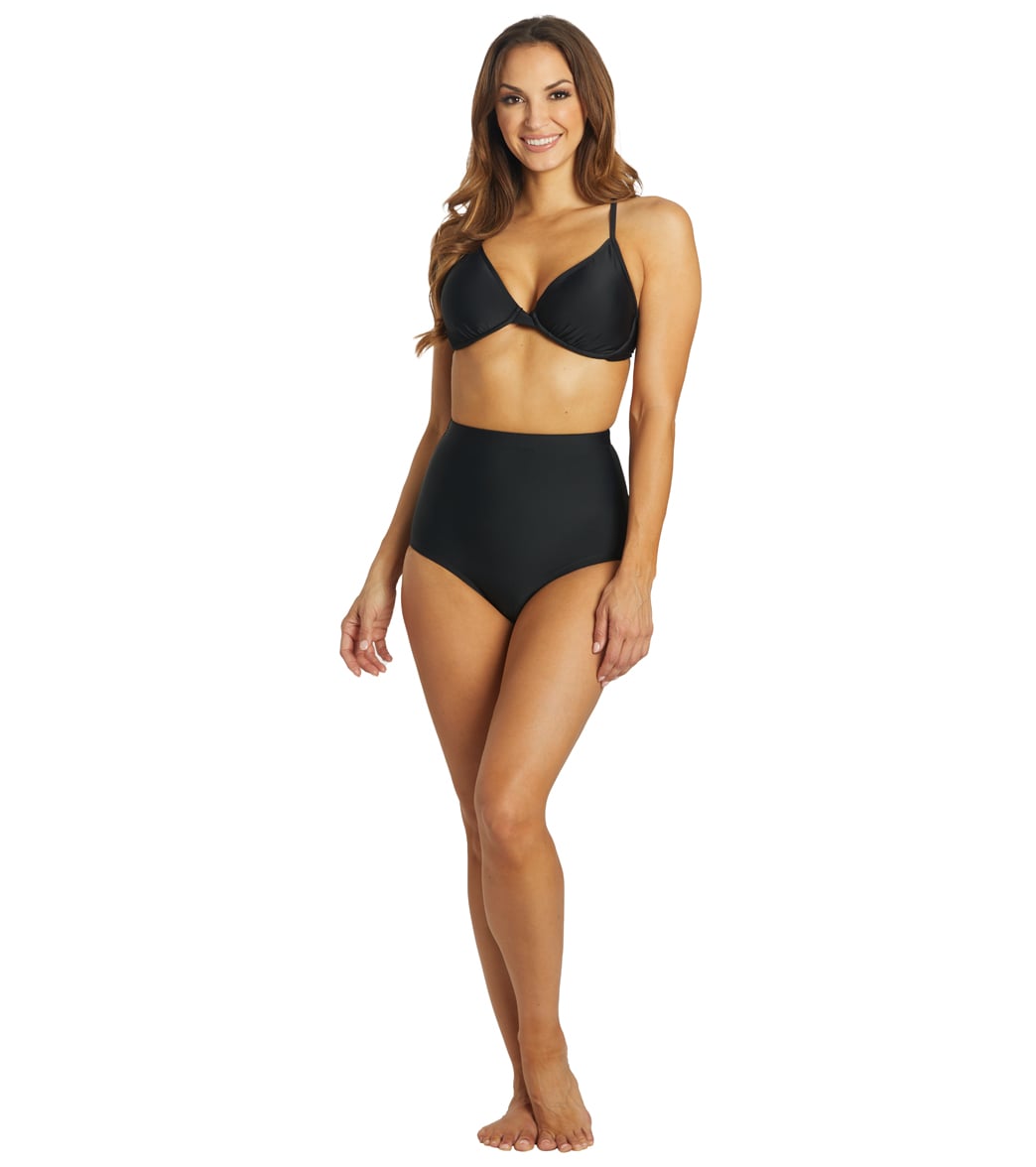 ClubSwim Tummy Control Solid Ultra High Waist Swim Brief Bottom