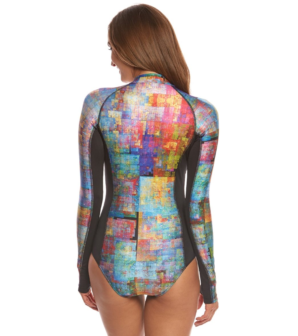 SlipIns Pixelated Zippered Haute Mini Long Sleeve DiveSkin