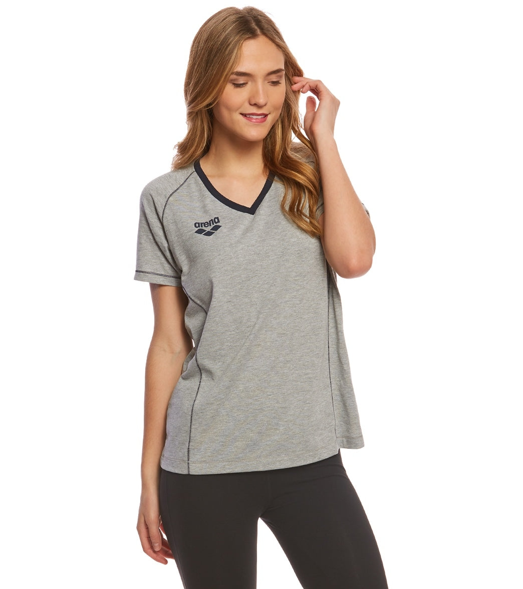 Arena Women's Team Line Short Sleeve V Neck T Shirt