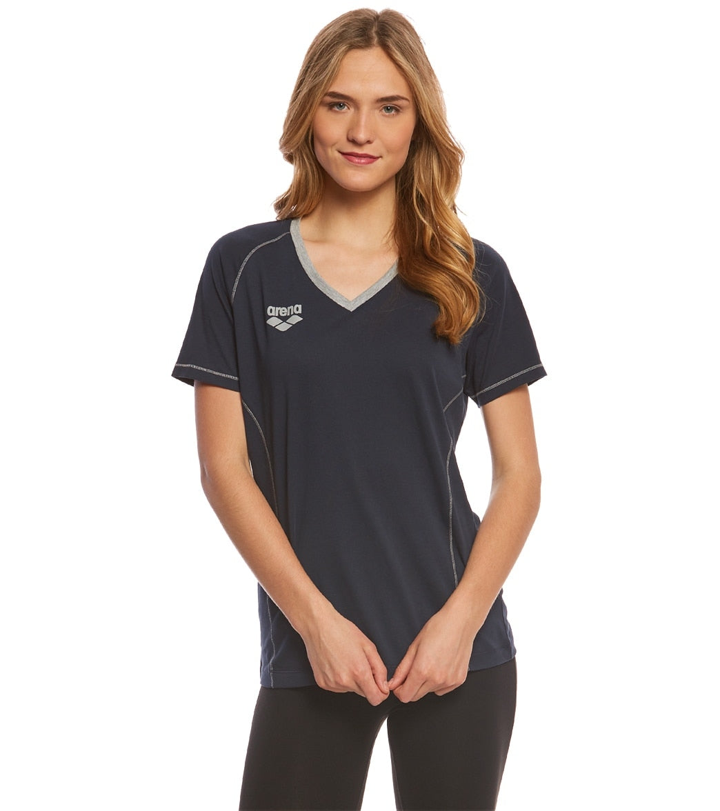 Arena Women's Team Line Short Sleeve V Neck T Shirt