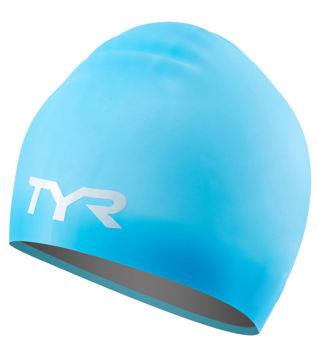 TYR Junior Long Hair Wrinkle Free Silicone Swim Cap