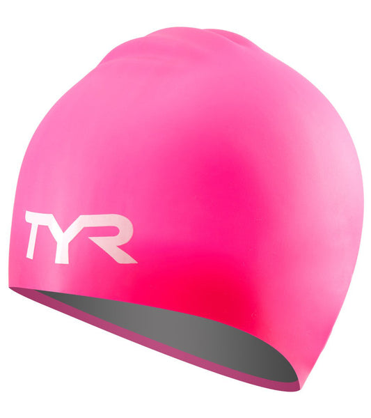 TYR Junior Long Hair Wrinkle Free Silicone Swim Cap